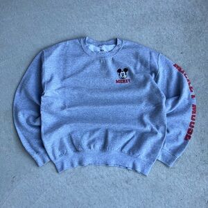Disney Gray Crewneck Sweater with Mickey Mouse